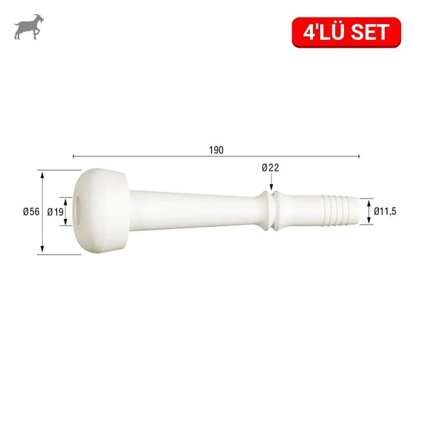 Melasty Keçi Meme Lastiği (Silikon Memelik - 4 lü Paket) ürün görseli