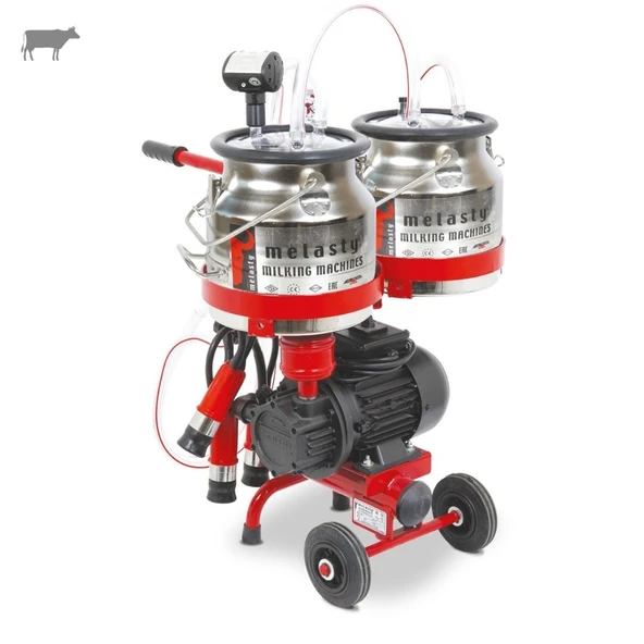 Melasty Micro Tekli İnek Süt Sağma Makinesi (Çift Güğümlü) (Paslanmaz-Kauçuk) (Kuru) ürün görseli