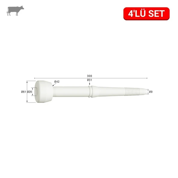 Melasty Kunter Uzun Meme Lastiği (Silikon Memelik - 4 lü Paket) ürün görseli 1