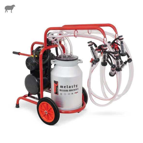 Melasty Dörtlü Koyun Süt Sağma Makinesi (Alüminyum Güğüm-Kauçuk) (Yağlı) ürün görseli 1