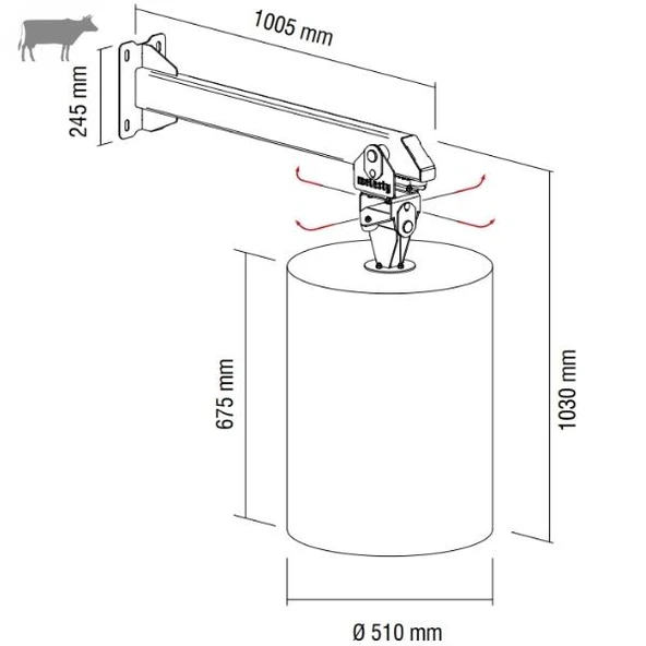 Melasty Sıcak Galvaniz Gövdeli Motorsuz Çift Yönlü Büyükbaş Hayvan Kaşıma Fırçası Düz Başlık - Resim 2