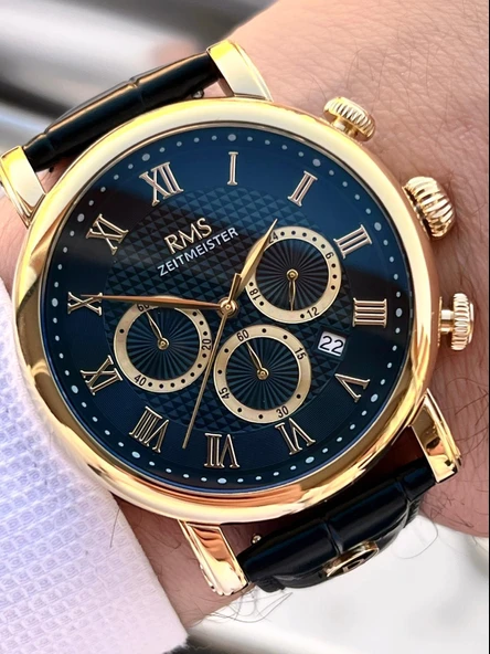 Romanson Deri Kordon İç Fonksiyonları Aktif 5 Atm Suya Dayanıklı Erkek Kol Saati AG1634.05 - Resim 2