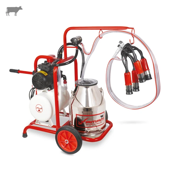 Tamam Tekli İnek Süt Sağma Makinesi (Paslanmaz Güğüm-Kauçuk) (Yağlı) ürün görseli