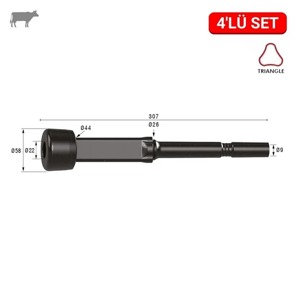 Melasty Asena 3 GEN Üçgen Meme Lastiği (Kauçuk Memelik - 4 lü Paket) ürün görseli