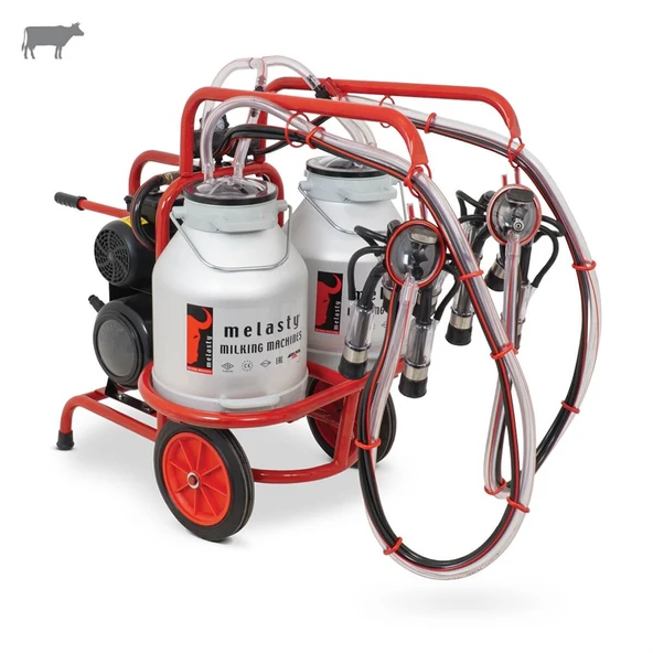 Melasty İkili İnek Süt Sağma Makinesi (Çift Güğümlü) (Alüminyum-Kauçuk) (Yağlı) ürün görseli