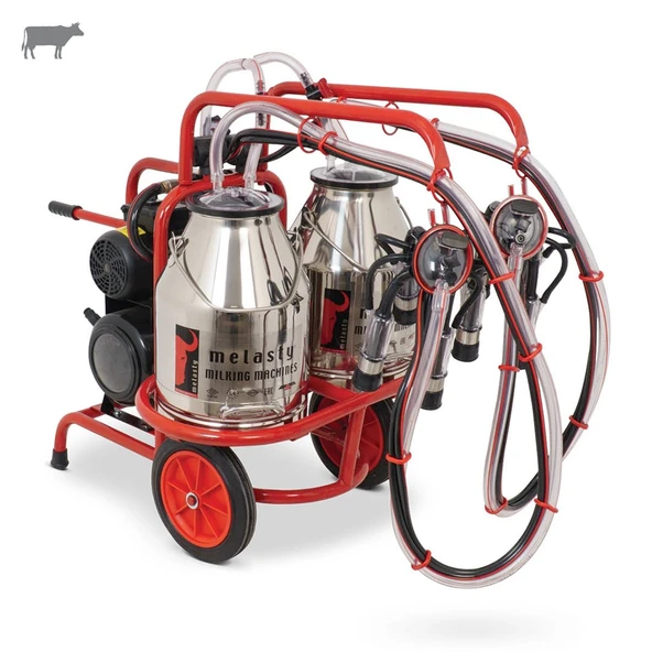 Melasty İkili İnek Süt Sağma Makinesi (Çift Güğümlü) (Paslanmaz-Kauçuk) (Kuru) ürün görseli