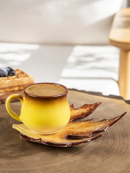 Çınar Handmade Kahve Fincanı Sarı-150 ml. - 4