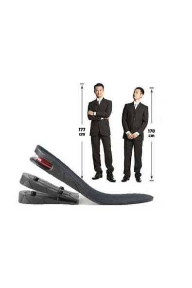 7 Cm Tam Boy Uzatıcı Tabanlık Hava Yastıklı Boyuzatan Ayakkabı Tabanlığı Gizli Topuk Yükseltici - Resim 3