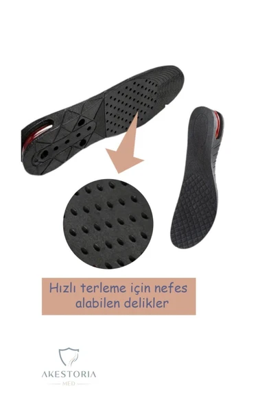 Çift 7 Cm Hava Pedli Boy Yükseltme Tabanlık Gizli Tabanlık Yükselten Siyah Fc-035 - Resim 3
