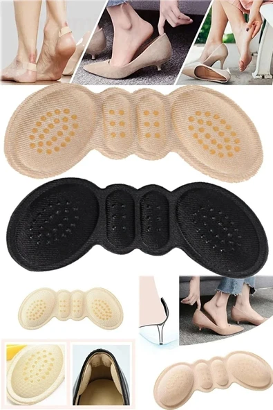 Aveo 2 Adet - 4 Mm Ayakkabı Topuk Vurma Önleyici Ve Daraltma Padi Ayak Arkası Koruma Yara Koruyucu - Resim 2