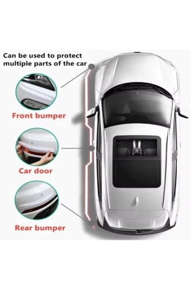 Araba Tampon Koruyucu Karbon Desenli Beyaz 2 Adet - Resim 2