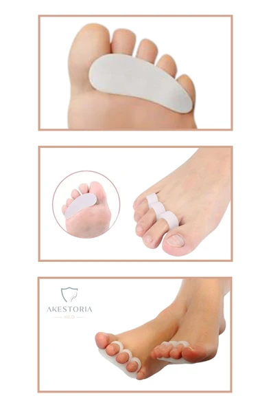 Aveo 2 Adet Ten/Beyaz Renk Silkonlu Üç Parmak Bunyon, Ayak Parmak Düzeltici Ve Kemik Koruyucu Metatarsal - Resim 2