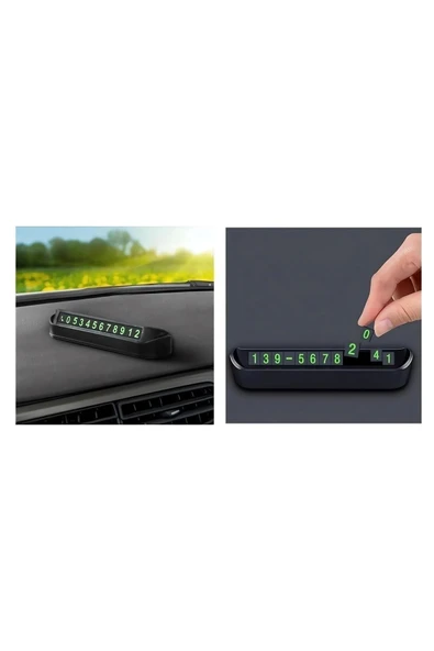 Araç Park Numaratörü Fosforlu Parkmatik Kapaklı Gizlenebilir Aç Kapa Sistemli Oto Numaratör - Resim 3