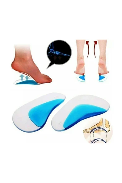 2 Adet Ark Desteği Jel Düz Tabanlık Silikon Ayak Tabanı Boşluk Doldurucu - Resim 3