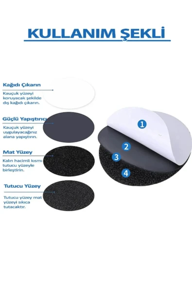 20 Adet Halı Kilim Kaydırmaz Kıvrılma Önleyici Halı Kilim Tutucu Bant Sabitleyici Cırt Cırtlı Bant - Resim 3