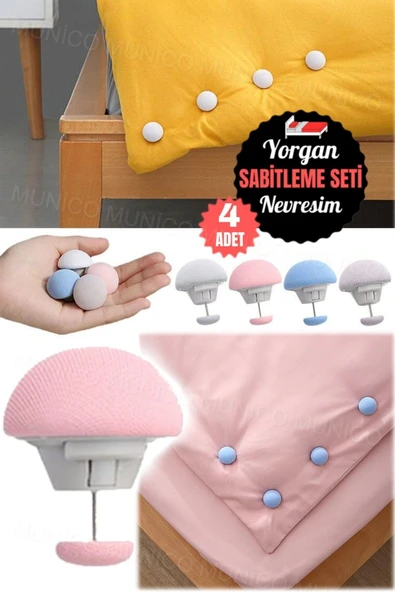 4 Adet Yorgan Düğmesi ve Nevresim Klips Seti Yatak Düzenlemeleriniz için İdeal Çözüm - Resim 4
