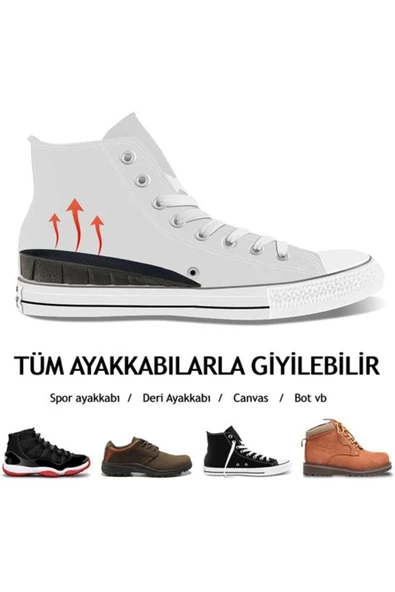 Boy Uzatıcı Ayakkabı Tabanlık İçi Ortapedik Ayak Tabanlığı 5 cm Gizli Silikon Topuk Yükseltici - Resim 4