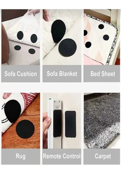 20 Adet Halı Kilim Koltuk Örtüsü Kaydırmaz Sabitleyici Cırt Yıkanabilir Kendinden Yapışkanlı Cırt - Resim 2