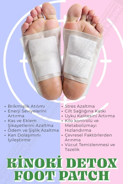 10 Adet %100 Detoks Ayak Bandı - Foot Patch Toksin Atıcı Ayak Detoksu Bantı - Resim 5