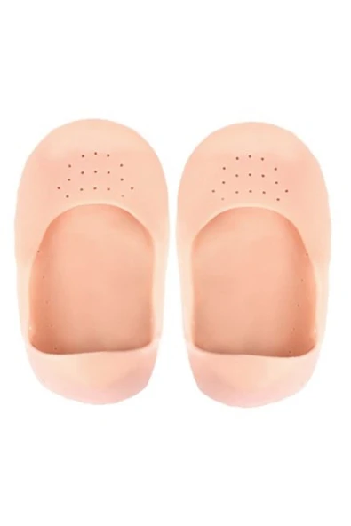 Ayak Topuk Çatlak Soyulma Önleyici Silikon Patik Ten Rengi 1 Çift [Mustazen] - Resim 3