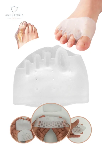Çift Makaralı Pedli Silikon 5 Parmak Ayırıcı Kemik Koruyucu Silikon Makaralı Pedi Fc-048 - Resim 2