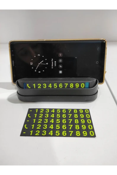 Araç Park Tel Numaratörü Mıknatıslı Kendinden Yapışkanlı Telefon Tutucu Fosforlu ürün görseli 1