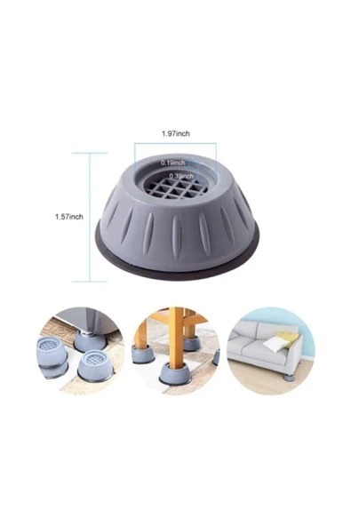 4'lü Çamaşır Makinesi Titreşim Engelleyici Stoper (10cm X 4cm) - 2