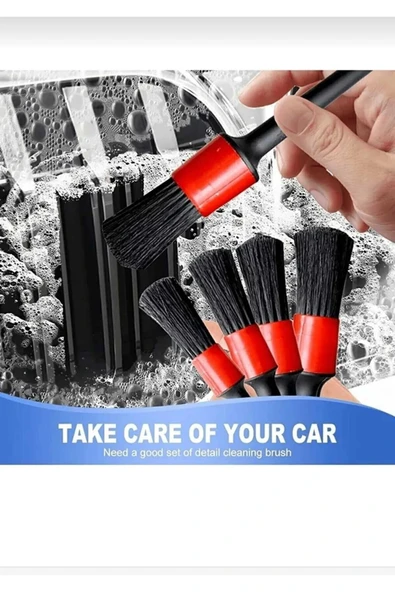 5 Farklı Boyutta Oto Detay Fırça Seti 5 Ad Oto Araba Yıkama Klima Temizleme Fırçası - Resim 2