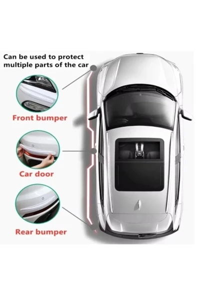 Araba Tampon Koruyucu Karbon Desenli Siyah Beyaz - Resim 2