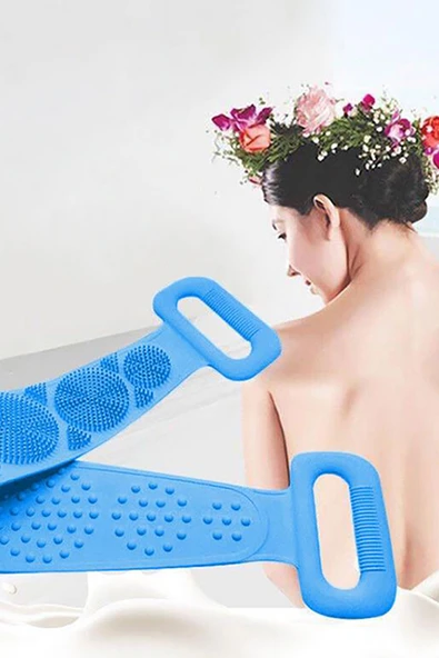 Banyo Sırt Kesesi Çift Taraflı Silikon Duş Lifi Fırçası - Resim 2