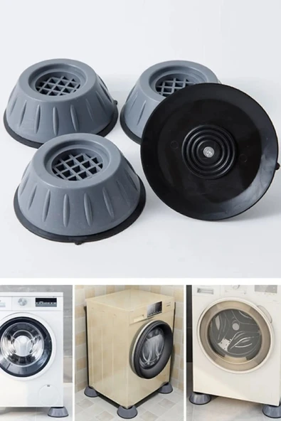 Çamaşır Makinesi Beyaz Eşya Ayaklığı Titreşim Önleyici Kaydırmaz Vantuzlu Stoperset 4adet - Resim 4