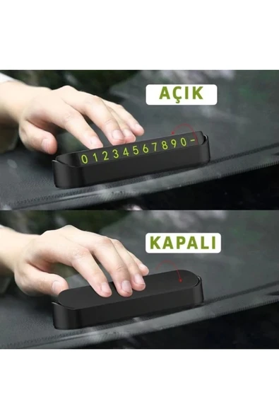 Araba Fosforlu Açılır Kapanabilir Numaratör Ön Torpido Üstü Telefon Numarası Göstergesi - Resim 2