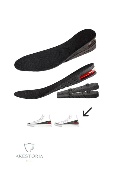Çift 7 Cm Hava Pedli Boy Yükseltme Tabanlık Gizli Tabanlık Yükselten Siyah Fc-035 - Resim 4