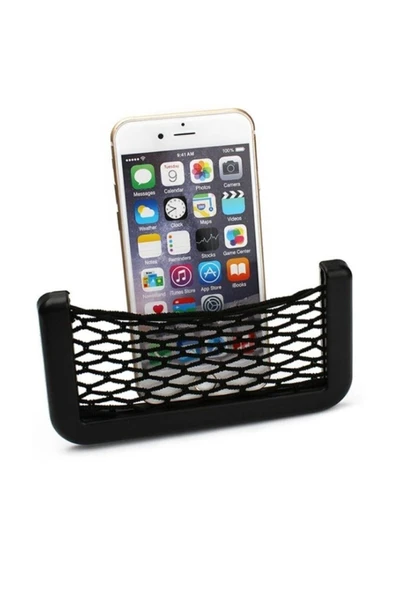 Araç Içi Pratik Göz Güçlü Yapışkanlı Fileli Ceplik Sağlam Telefon Kalem Kart Şarj Aleti Tutucu - Resim 5