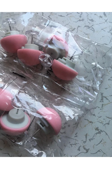 8 Li Mantar Şeklinde Küçük Boy Yorgan Sabitleme Iğnesi - Pembe Renk - Resim 2