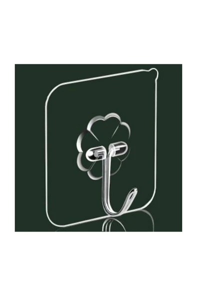 Askı X1 Adet Güçlü Şeffaf Duvar Askısı Askılığı Yapışkan Vantuz Kanca Mutfak Banyo Aksesuar - Resim 2