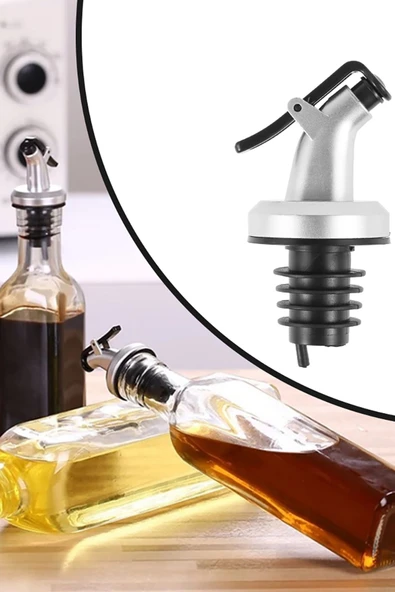 3Lü Kapaklı Yağ Tıpası Yağdanlık Şişe Ucu Yağlık Sirkelik Sosluk Şişe Başlığı Damlatmaz - Resim 2