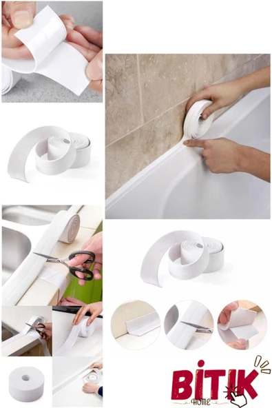 3.2m Su Sızdırmaz Geçirmez Bant Lavabo Küvet Kenar Bandı Küvet Duş Bandı (2 Adet) ürün görseli 1