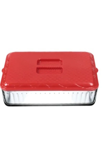 Borcam Kapağı Kırmızı Renk Sızdırmaz Yapılı Dikdörtgen ve Yuvarlak Kaplarla Uyumlu Mikrodalga ve Bul ürün görseli 1