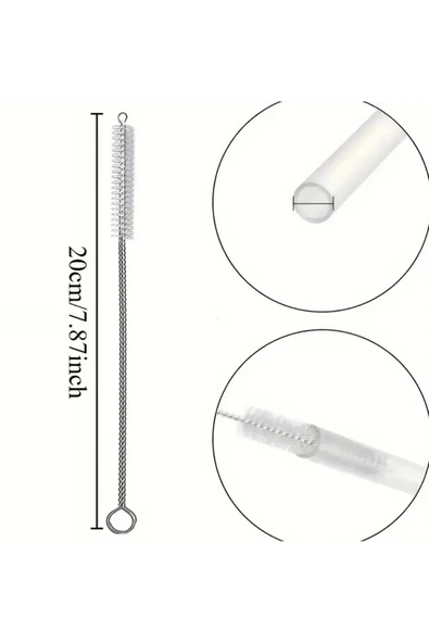 2 Adet Paslanmaz Çelik Pipet Temizleme Fırçası, Stanley 40/30/20 oz Uyumlu,Pipet Temizleme Aracı - Resim 3