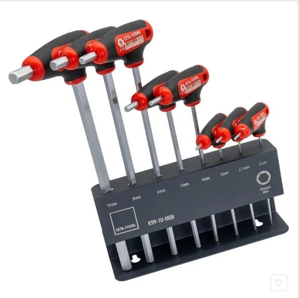Ceta Form K99-10-M08 Metal Standlı T Tipi Allen Anahtar Takımı 8 Parça ürün görseli