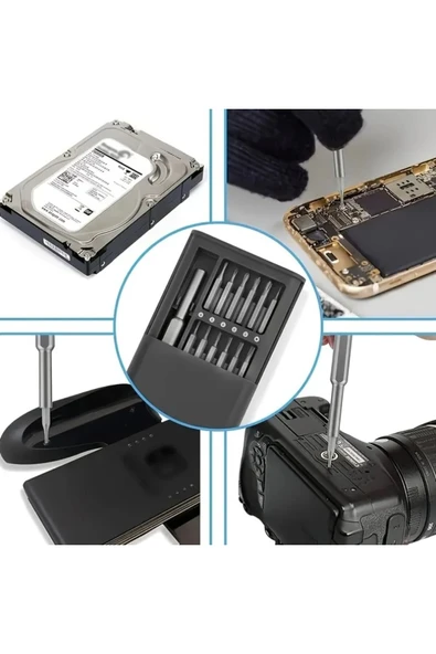 25 Parça Çok Fonksiyonlu Hassas Tornavida Seti – Telefon Tablet Elektronik Tamir Tornavida Seti - Resim 2