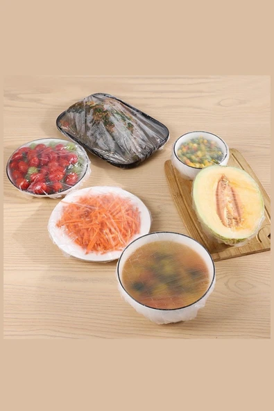 100 Adet Tazelik Koruyucu Tabak Tencere Gıda Bonesi Çok Amaçlı Pratik Kapak Tencere Bonesi - Resim 2