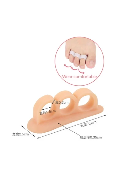 3 Parmağa Geçen Çekiç Parmak Koruyucu Makaralı Silikon Parmak Koruyucu - Resim 4