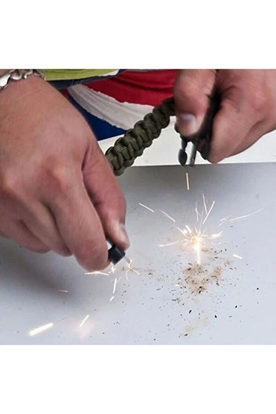 Acil Durum Taktiksel Paracord Hayatta Kalma Bilekliği Survival Çok Amaçlı Bileklik - Resim 3