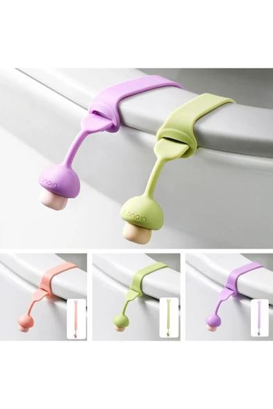 3 adet Pratik Mantar Tasarımlı Hijyenik Klozet Kaldırma Aparatı | Hijyenik Klozet Kapağı Tutucu ürün görseli 1