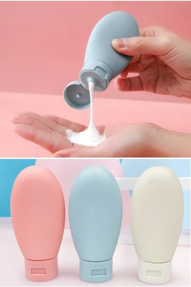 3 Adet Çok Amaçlı Seyahat Tipi Doldurulabilir Krem Kutusu Şampuan Duş Jeli Sprey Losyon Şişe Seti