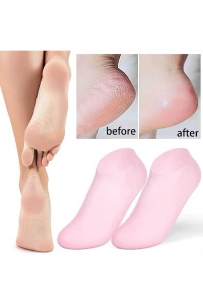 1 çift silikon jel topuk nemlendirici çorap ayak bakımı çatlama koruyucu krem çorabı - 6