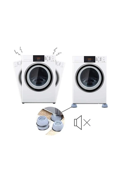 3 Set (12 Adet) Gürültü Engelleyici Kaymaz Titreşim Önleyici Kauçuk Ayak Çamaşır Makinesi Stoper - 2