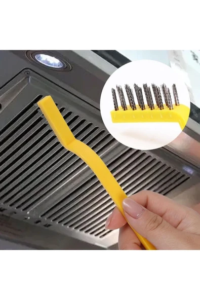 3 Adet Ocak Fırın Mangal Izgara Airfryer Temizliği Tel Pas Sökme Fırçası 3lü Yağ Temizleme Fırçası - Resim 3